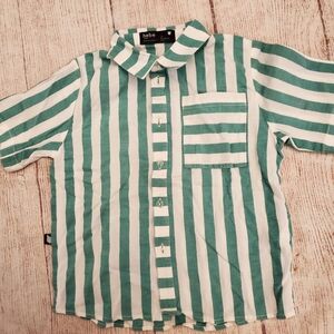 Hebe short sleeve organic cotton button down shirt sz 2-4
